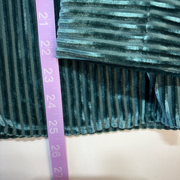 Anthropologie Green Velvet Striped Shirt - Picture 4 of 8